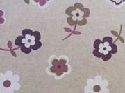 Dekostoff Blumen - altrosa/wei�/braun auf natur