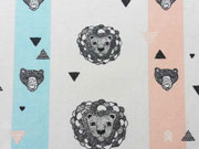 Dekostoff Skandinavischer Look L�we & B�r Streifen