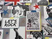 Dekostoff Rockband/Lets Rock-weiss/bunt