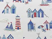 Dekostoff Emil Nordsee/Strandh�user - hellgrau