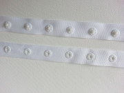 Druckerband-Druckknopfband Abstand 2,5 cm, weiss