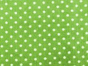 Feincord P�nktchen, weiss auf limette