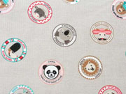 Feincord Button Tiere, beige