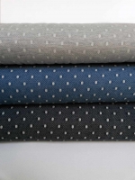 French Terry leichter Sweat Punkte, mittelblau