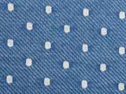 French Terry leichter Sweat Punkte, mittelblau