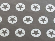 French Terry Stern im Kreis 3,2cm - weiss/taupe