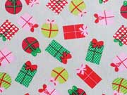Baumwollstoff Geschenke, bunt hellgrau