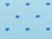 Glattes B�ndchen mittelblaue Sterne auf hellblau