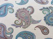 Gobelin Doubleface Paisley - petrol auf natur
