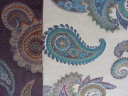 Gobelin Doubleface Paisley - petrol auf natur