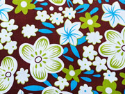 Baumwolle opulente Blumen, dunkelbraun