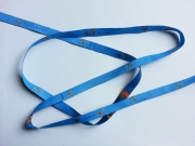 Webband Handmade - Blattwerk, hellblau