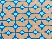 Popelin Herzchen & Rauten,  hellt�rkis/petrol