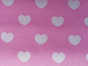 Baumwollstoff wei�e Herzen, rosa