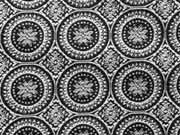 RESTST�CK 80 cm Jacquard Jersey Anita Ornamente - schwarz wei�