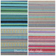 RESTST�CK 45 cm Stenzo Jacquard Strick mit Inkamuster-lila t�rkis
