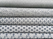 RESTST�CK 145cm Jacquard Jersey Kringel, dunkelblau grau