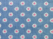 RESTST�CK 17 CM Stretchiger Jeansstoff G�nsebl�mchen, hellblau