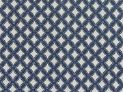 Stretchiger Jeansstoff Gittermuster, jeansblau