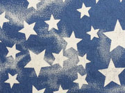 Elastischer Jeansstoff Sterne Batiklook, jeansblau