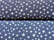 Stretchiger Jeansstoff  Sterne&Punkte, mittelblau