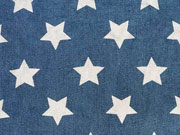 Stretchiger Jeansstoff gro�e Sterne, jeansblau