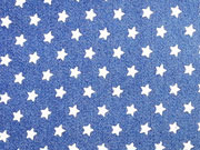 Stretchjeansstoff kleine Sterne, jeansblau