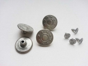 4 Jeanskn�pfe 21mm Sterne, matt silberfarben