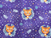 Jersey Jeanslook Digitaldruck Tiger in Palmbl�ttern, dunkelblau