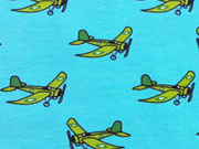 RESTST�CK 42 cm Jersey Amazing Airplanes Flugzeuge - t�rkis