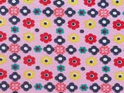 Jersey Bl�mchen, bunt auf rosa