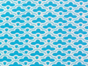 Jersey F�cher Muster, t�rkis weiss