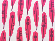 Jersey Federn, pink auf weiss