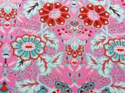 RESTST�CK 70 cm Jersey Digitaldruck Blumen Flora, t�rkis pink