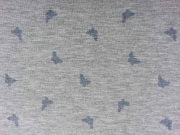 RESTST�CK 48 cm Jersey Metallic Print Glitzer Schmetterlinge blau