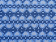 Jersey Herzen hellblau auf jeansblau