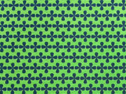 Jersey Kreuzblume dunkelblau auf hellgr�n