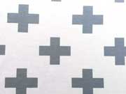 Jersey Kreuz , grau auf wei�