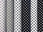 Jersey mit kleinen Kreuzen, dunkelblau auf weiss