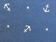 Jersey Anker & Sternchen,  weiss auf dunkelblau