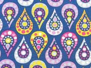 RESTST�CK 80 CM Jersey Paisley bunt auf blau