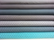 Jersey Punkte2mm - dunkelgrau auf aqua