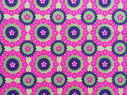 Jersey R�dchen & Blumen, pink hellgr�n