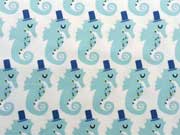 Jersey Seepferde, weiss/eisblau