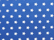 Jersey Sterne 0,9 cm-wei� auf kobalt blau