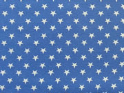 Jersey Sterne 0,7cm-wei� auf jeansblau