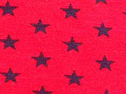 Jersey Shimmering Stars  - dunkelblau auf rot