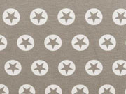 Jersey Stern im Kreis 1,7 cm -weiss / taupe