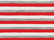 Jersey Streifen 4mm, grau/rot/wei�