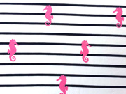 RESTST�CK 40 cm Jersey Streifen & Seepferdchen, navy weiss